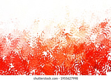 Obra de arte natural vectorial rojo claro con hojas. Ilustración creativa de estilo borroso con hojas. Patrón para jefes de sitios web, diseños.