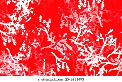Vetor vermelho claro arte natural com folhas, ramos. Desenhar a ilustração de folhas e ramos no estilo Origami. Padrão para papéis de parede, livros de colorir.