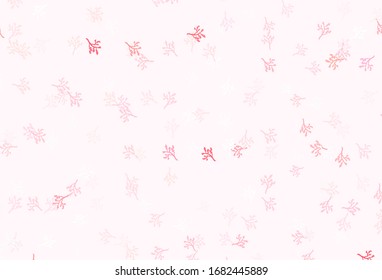 Light Red vector natural backdrop with branches. Brand new colored illustration with leaves and branches. Brand new style for your business design.