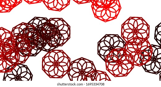 Light Red vector natural backdrop with flowers. Simple design with flowers on abstarct background. Best design for your business.