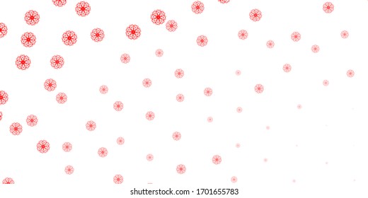 Light Red vector natural backdrop with flowers. Simple colored illustration with abstract flowers. Smart design for wrapping, wallpapers.