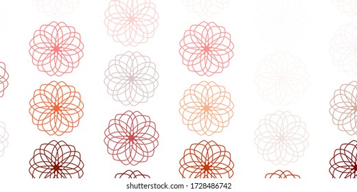 Light red vector natural backdrop with flowers. Gradient colorful abstract flowers on simple background. Pattern for website designs.