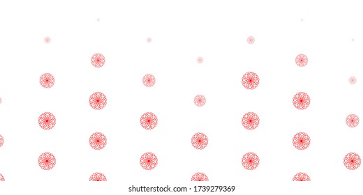 Light red vector natural backdrop with flowers. Modern design with gradient Flowers on abstract background. Best design for your business.