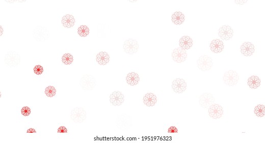 Hellroter, Vektorhintergrund mit Blumen. Illustration mit abstrakten bunten Blumen mit Farbverlauf. Kluges Design für die Verpackung, Wallpaper.