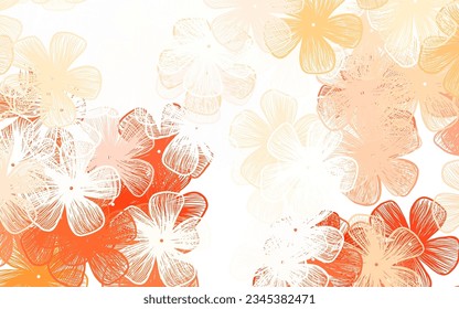 Lámpara de luz roja vectorial fondo natural con flores Dibujo de flores en estilo Origami. Nuevo estilo para su diseño de negocio.