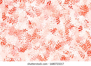 Light Red vector natural background with leaves. New colorful illustration in doodle style with leaves. Colorful pattern for kid's books.