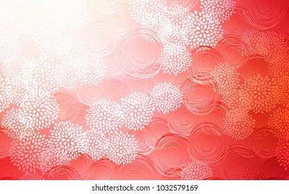 Light Red vector natural elegant pattern. Modern geometrical abstract illustration with flowers. The pattern can be used for wallpapers and coloring books.