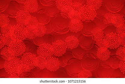 Light Red vector natural elegant pattern. A vague abstract illustration with flowers in doodles style. The pattern can be used for heads of websites and designs.