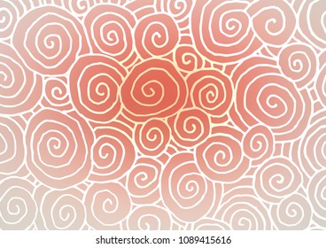 Light Red vector natural elegant texture. Blurred decorative design in Indian style with Zen tangles. The pattern can be used for heads of websites and designs.