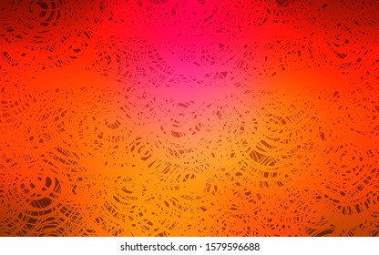Light Red vector natural elegant artwork. Sketchy doodles with roses on blurred background. Brand-new design for your business.