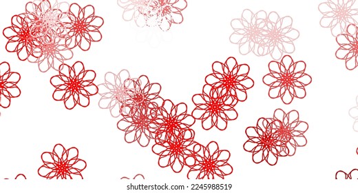 Light Red vector natural layout with flowers. Illustration with abstract colorful flowers with gradient. Colorful pattern for spring parties.