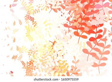 Light Red vector natural pattern with leaves. A vague abstract illustration with leaves in doodles style. A new texture for your wallpaper design.