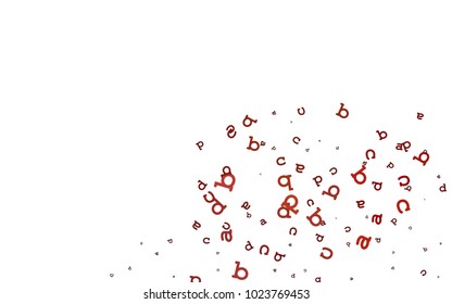 Light Red vector pattern with ABC symbols. Colored alphabet signs with gradient on white background. The pattern can be used for school, grammar websites.