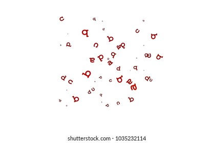 Light Red vector pattern with ABC symbols. Shining colorful illustration with isolated letters. Smart design for your business advert of university.