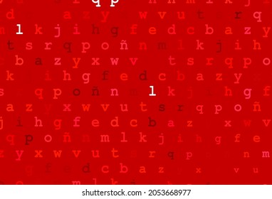 Light red vector pattern with ABC symbols. Shining colorful illustration with isolated letters. The pattern can be used as ads, poster, banner for books.