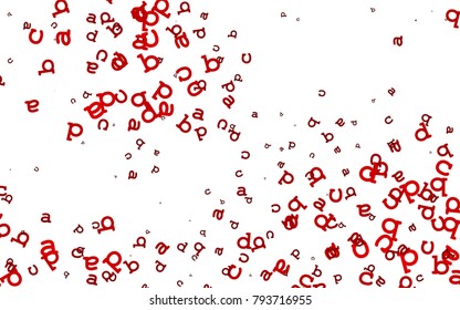 Light Red vector pattern with ABC symbols. Colored alphabet signs with gradient on white background. The pattern can be used for school, grammar websites.