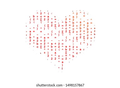 Light Red vector pattern with arithmetic signs. Abstract illustration with colored algebra signs. Smart design for your university promotion.