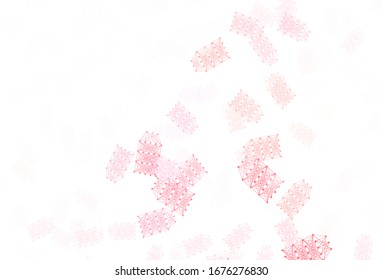 Light Red vector pattern with artificial intelligence network. Abstract illustration with links and dots of AI. Smart design for promotion of bid data.