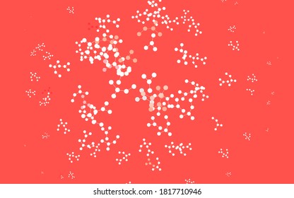 Light Red vector pattern with artificial intelligence network. Abstract illustration with links and dots of AI. Smart design for promotion of bid data.