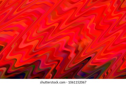 Light Red vector pattern with bent lines. Colorful illustration in abstract marble style with gradient. The best blurred design for your business.