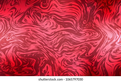 Light Red vector pattern with bent lines. A completely new color illustration in marble style. New composition for your brand book.