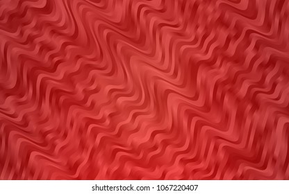 Light Red vector pattern with bent ribbons. Shining illustration, which consist of blurred lines, circles. The elegant pattern for brand book.