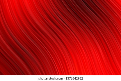Light Red vector pattern with bent ribbons. Glitter abstract illustration with wry lines. The template for cell phone backgrounds.