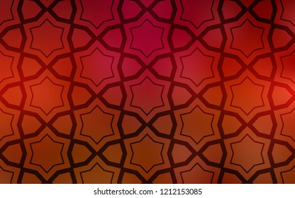 Light Red vector pattern with christmas stars. Stars on blurred abstract background with gradient. Template for sell phone backgrounds.