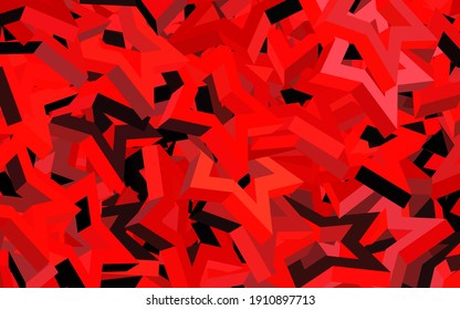 Light Red vector pattern with christmas stars. Stars on blurred abstract background with gradient. Pattern for astronomy websites.