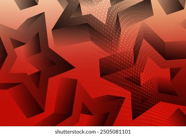 Light Red vector pattern with christmas stars. Stars on blurred abstract background with gradient. Pattern for astronomy websites.