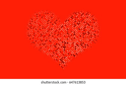 Light Red vector pattern with colored spheres. Geometric sample of repeating circles on white background in halftone style.