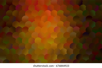 Light Red vector pattern with colored spheres. Geometric sample of repeating circles on white background in halftone style.