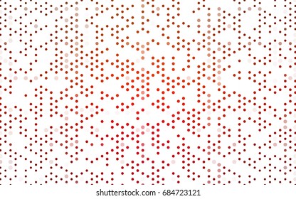 Light Red vector pattern with colored spheres. Geometric sample of repeating circles on white background in halftone style.