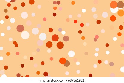 Light Red vector pattern with colored spheres. Geometric sample of repeating circles on white background in halftone style.