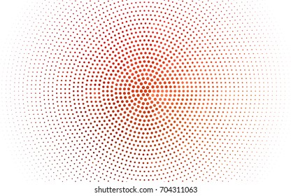 Light Red vector pattern with colored spheres. Geometric sample of repeating circles on white background in halftone style.