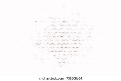 Light Red vector pattern with colored spheres. Geometric sample of repeating circles on white background in halftone style.