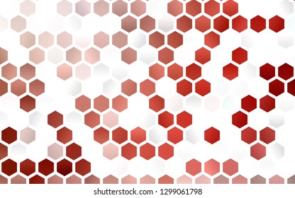 Light Red vector pattern with colorful hexagons. Colorful hexagons on white backdrop. Pattern can be used for landing pages.