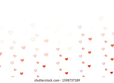 Light Red vector pattern with colorful hearts. Illustration with hearts in love concept for valentine's day. Design for your business advert of anniversary.