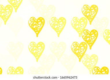 Light Red vector pattern with colorful hearts. Smart illustration with gradient hearts in valentine style. Pattern for carnival, festival romantic leaflets.