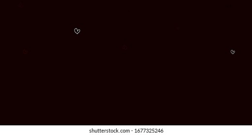 Light Red vector pattern with colorful hearts. Glitter abstract illustration with colorful hearts in romantic style. Pattern for marriage gifts, congratulations.