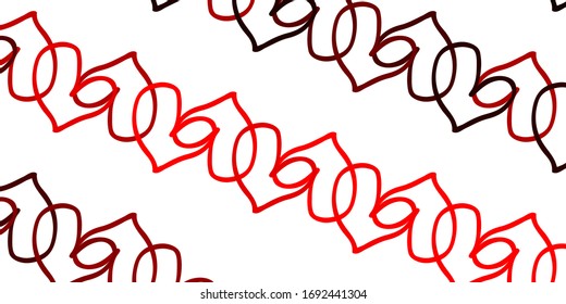 Light Red vector pattern with colorful hearts. Illustration with hearts in love concept for valentine's day. Design for your business advert of anniversary.