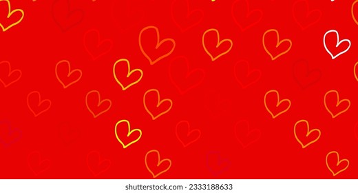 Light Red vector pattern with colorful hearts. Illustration with signs of women strength and power. Design for International Women Day.