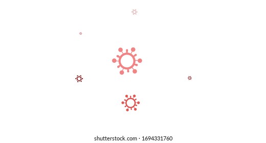 Light Red vector pattern with coronavirus elements. Simple design in abstract style with infection forms. Simple design against epidemic information.