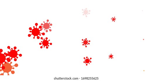 Light red vector pattern with coronavirus elements. Smart illustration with covid signs in decorative style. Wallpaper for health protection.