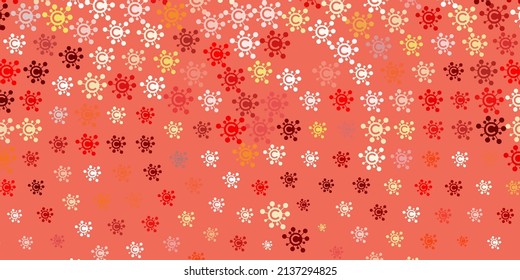 Light Red vector pattern with coronavirus elements. Simple design in abstract style with infection forms. Design for biohazard warning.