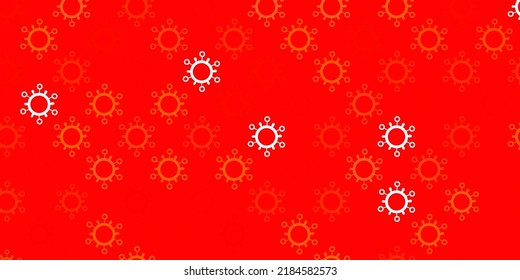 Light red vector pattern with coronavirus elements. Smart illustration with covid signs in decorative style. Best design for quarantine events.