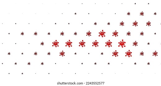 Patrón vectorial rojo claro con elementos coronavirus. Ilustración inteligente con signos cómodos en estilo decorativo. Diseño simple contra la información epidémica.