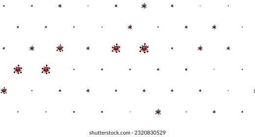 Patrón vectorial rojo claro con elementos coronavirus. Ilustración inteligente con signos cómodos en estilo decorativo. Diseño simple contra la información epidémica.