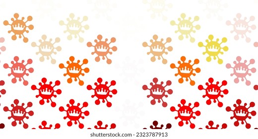 Patrón vectorial rojo claro con elementos coronavirus. Ilustración abstracta con formas de gradiente biológico. Mejor diseño para eventos de cuarentena.