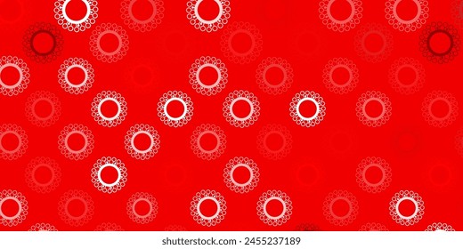 Light red vector pattern with coronavirus elements. Colorful  gradient illness symbols in simple abstract style. Simple design against epidemic information.